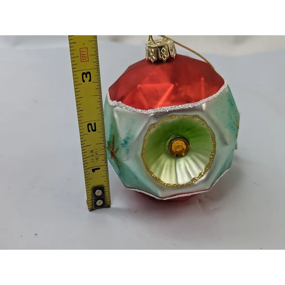 Kurt Adler Glass Ornament Red Blue‎